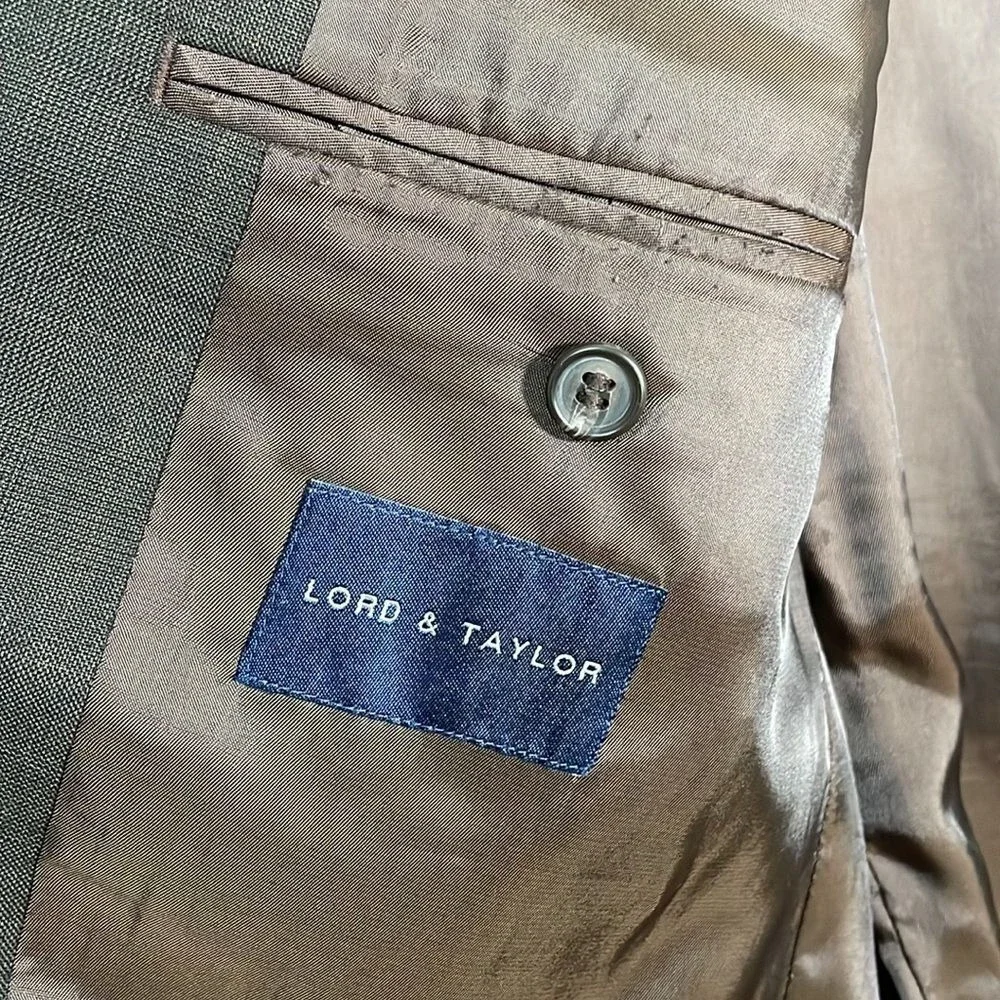 Lauren Ralph Lauren‎ Two Button 100% Wool Blazer Sports Coat Brown Mens Size 41R